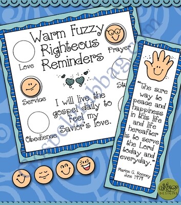Warm Fuzzy Righteous Reminder bookmark and poster