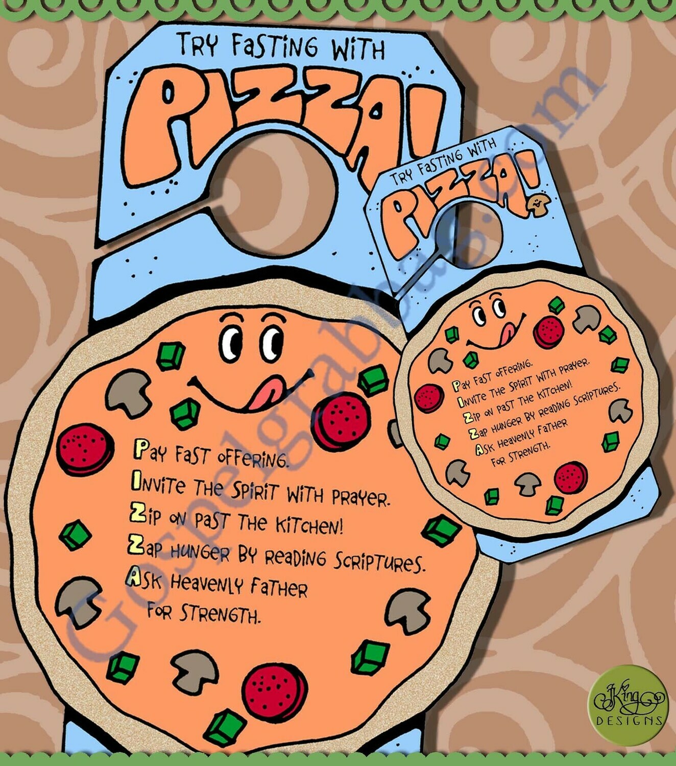 Try Fasting with Pizza doorknob fasting reminder