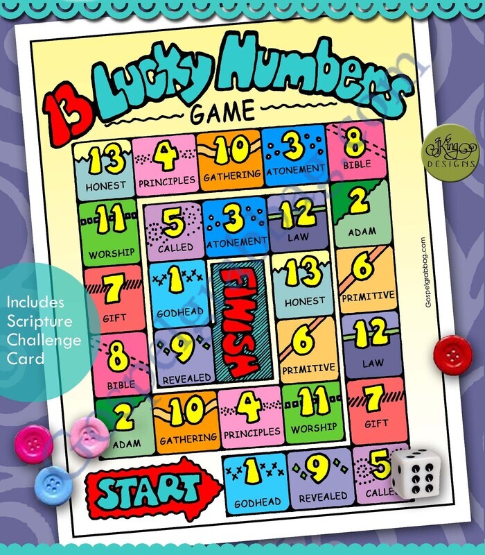 13 Lucky Numbers Game - Articles of Faith 1-13 spotlight