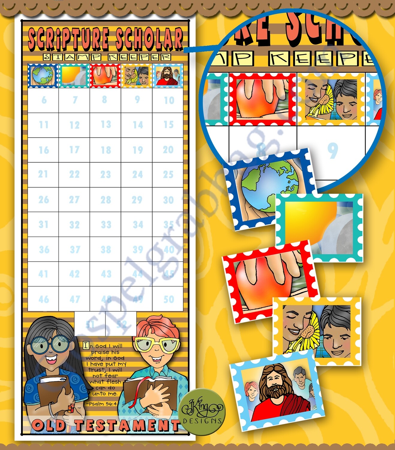Scripture Scholar Stamp Keeper and January Stamps (Starter Pack) Old Testament 2022