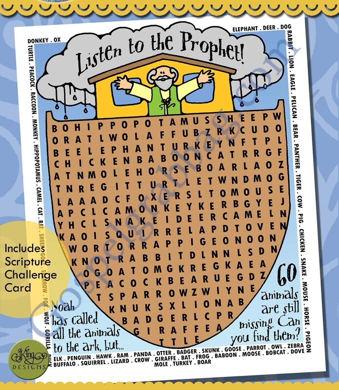 Listen to the Prophet! Noah &amp; Ark word-search puzzle