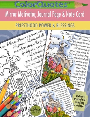 ColorQuote PRIESTHOOD Power &amp; Blessings: "Our Father in Heaven is glorious with His power ...."