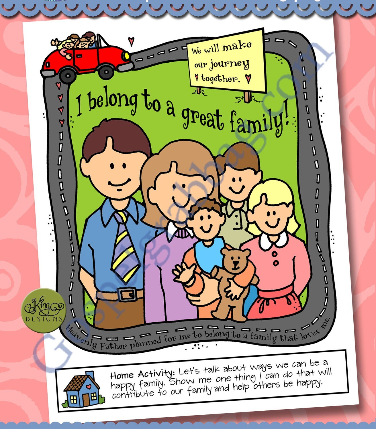 I belong to a great family! poster or coloring page