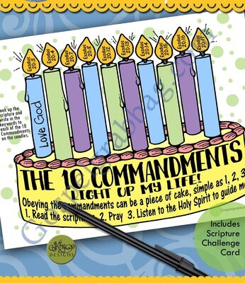 Lite Up My Life! 10 Commandments Key-word cake