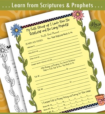 Youth Goal Planner "My Faith Grows as I Learn ... ."