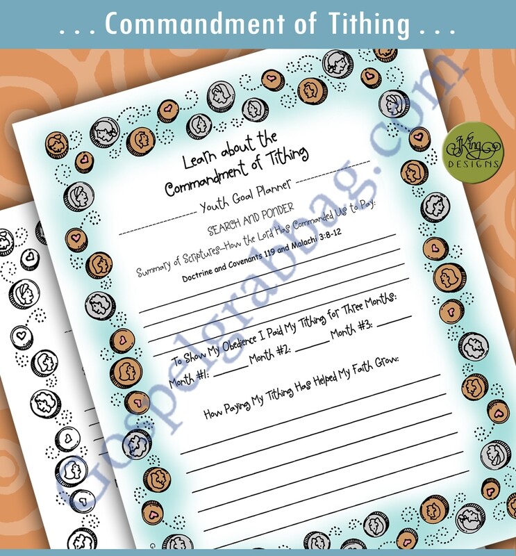Youth Goal Planner &quot;Learn about Commandment - Tithing&quot;