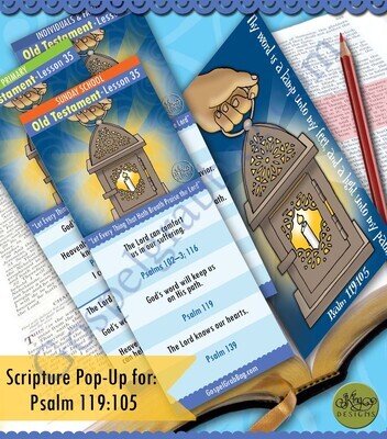 Scripture Pop-Up & Bookmark: CFM OT August week 4 Lesson 35