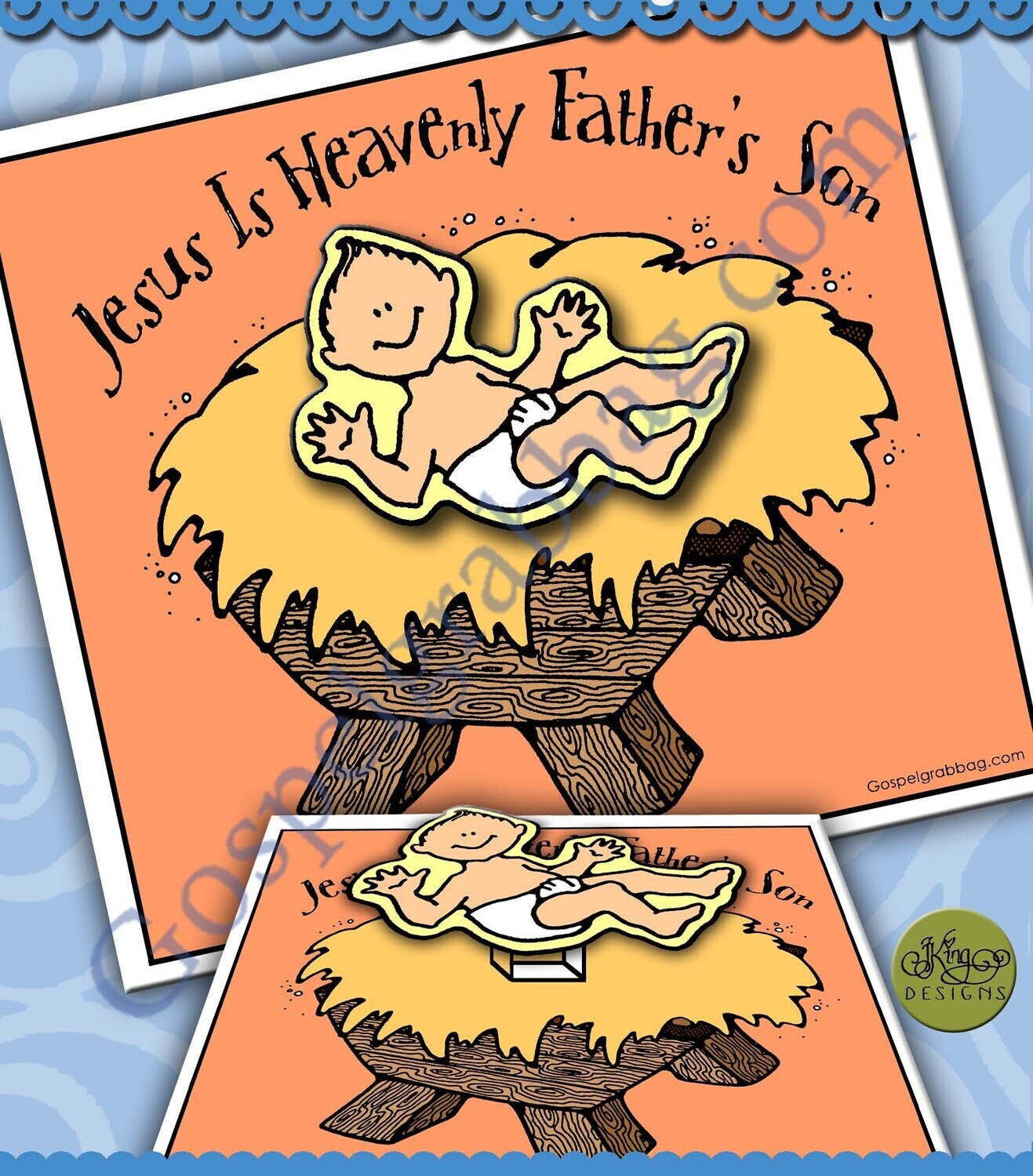 Jesus Is Heavenly Father&#39;s Son baby Jesus in a cradle
