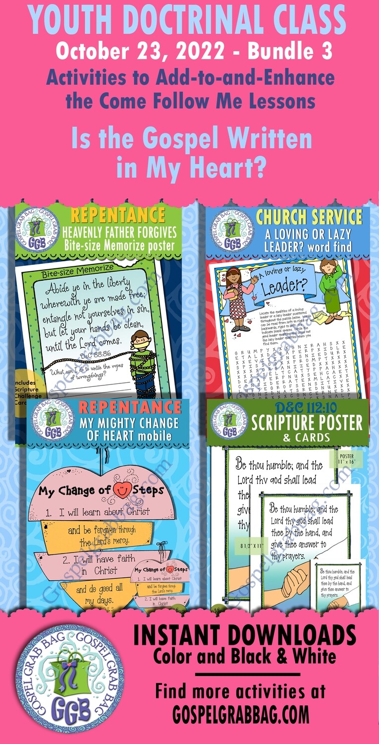 Youth Doctrinal Class &quot;Is the Gospel Written in My Heart?&quot; October 23, 2022 BUNDLE 3