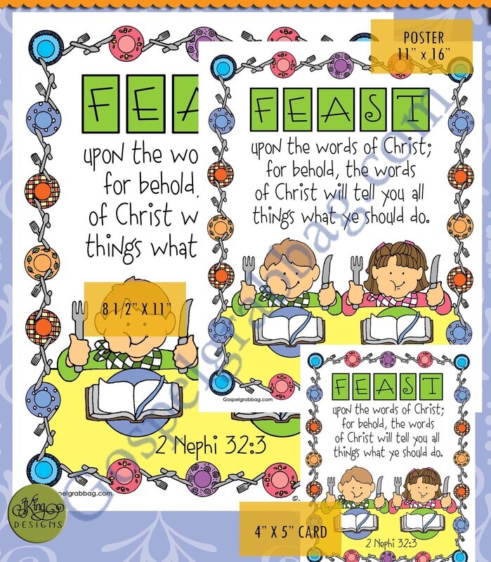Scripture Poster: 2 Nephi 32:3 - Feast upon the words of Christ ...