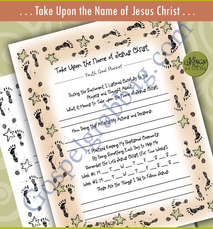 YOUTH GOAL PLANNER Take Upon the Name of Jesus Christ