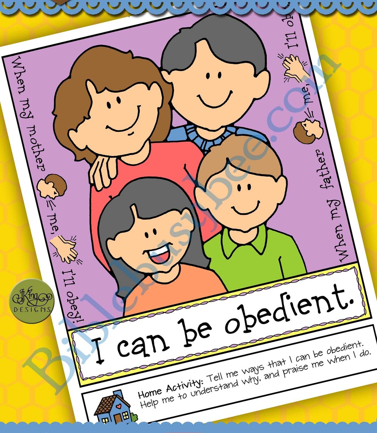 I Can Be Obedient poster or coloring page