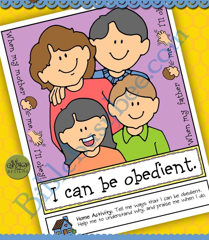 I Can Be Obedient poster or coloring page