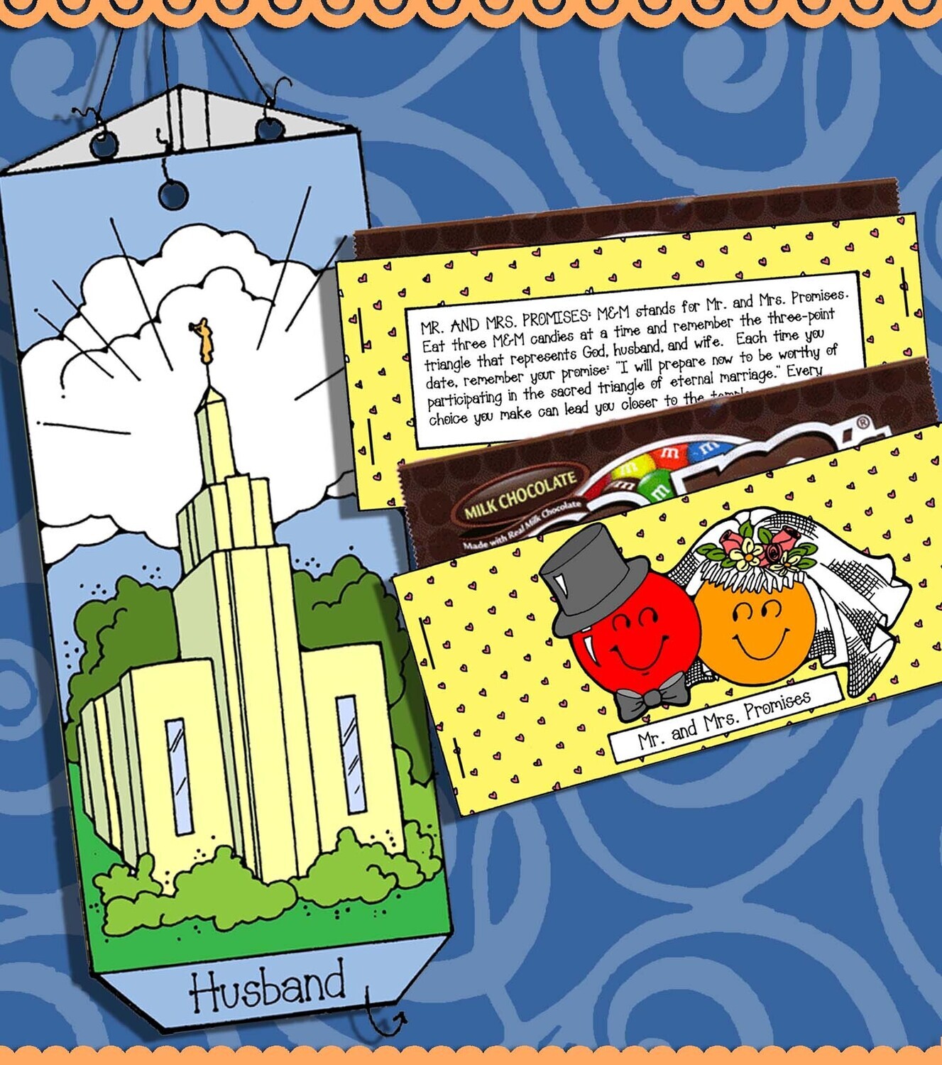 Sacred Triangle mobile with Mr. and Mrs. Promises treat
