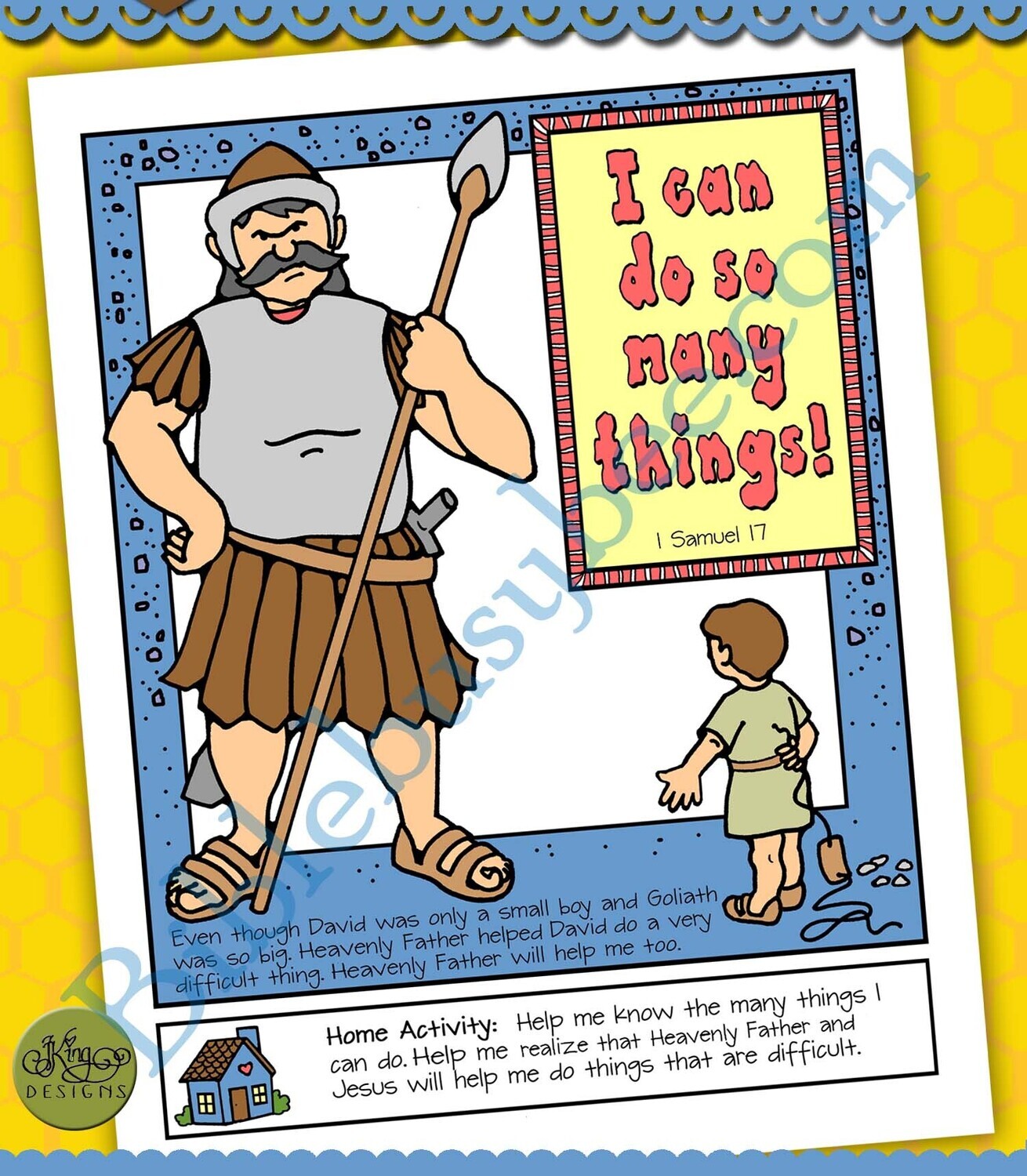 I Can Do Many Things - David and Goliath poster or coloring page