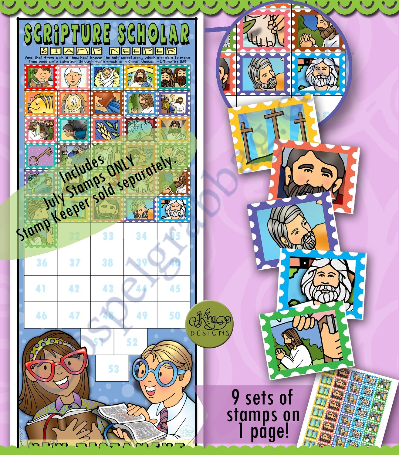 Scripture Scholar July Stamps (New Testament)