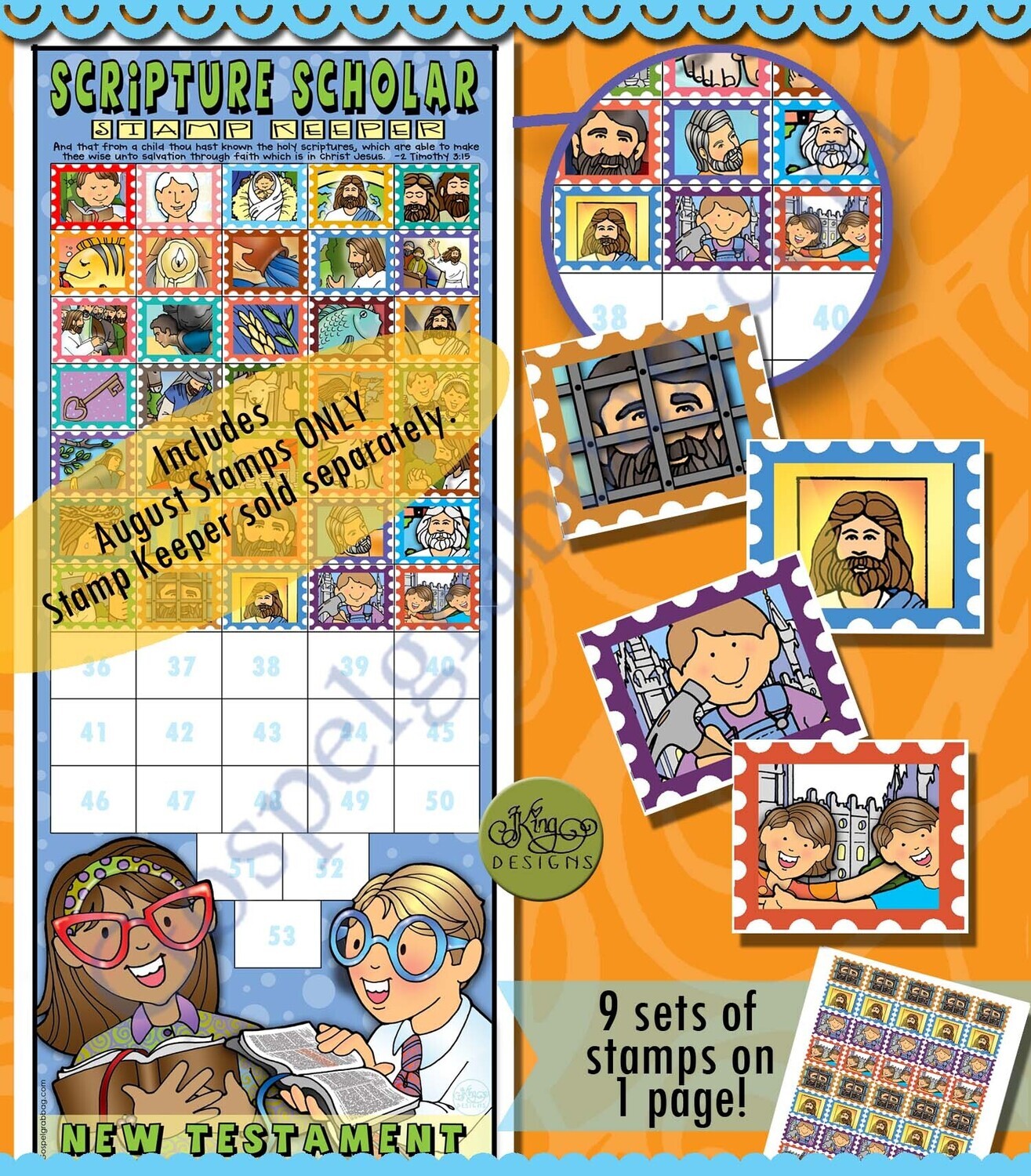 Scripture Scholar August Stamps (New Testament)