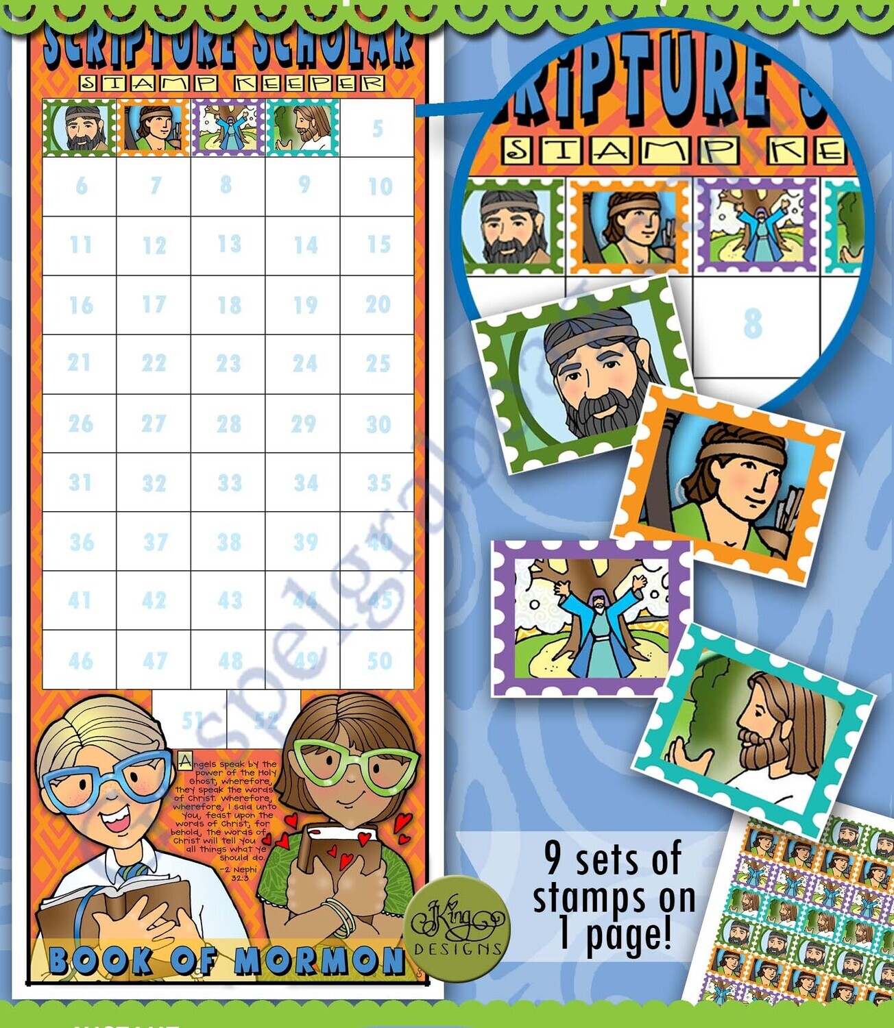 Scripture Scholar Stamp Keeper and January Stamps (Starter Pack) Book of Mormon