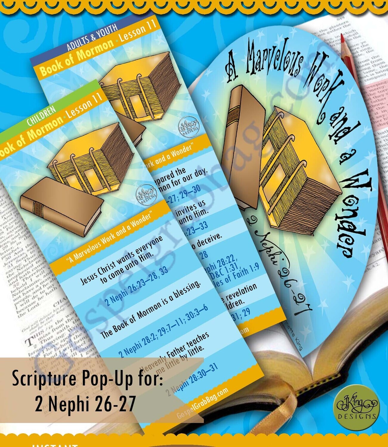 Scripture Pop-Up &amp; Bookmark: CFM BofM- Lesson 11