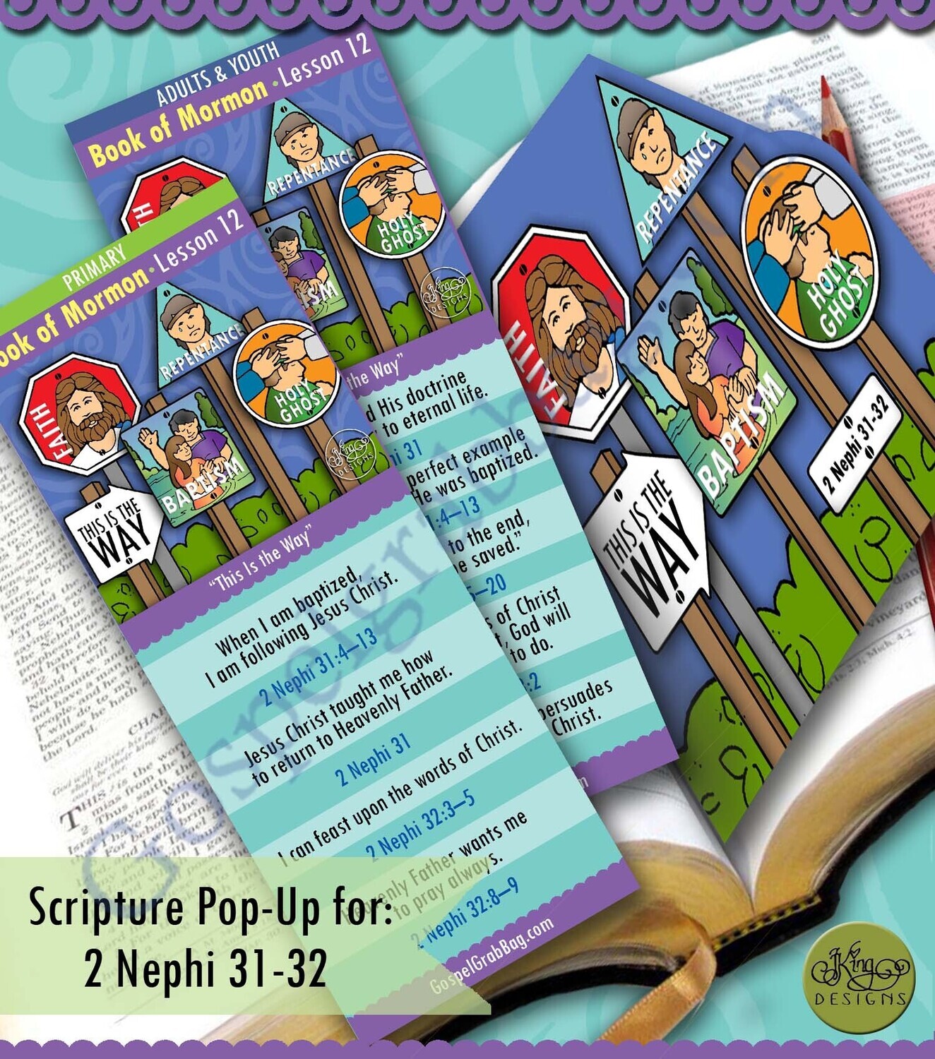 Scripture Pop-Up &amp; Bookmark: CFM BofM- Lesson 12