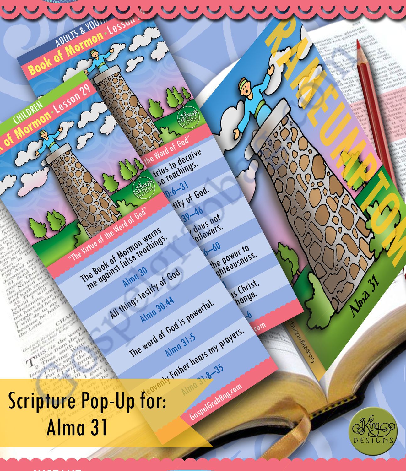Scripture Pop-Up &amp; Bookmark: CFM BofM- Lesson 29