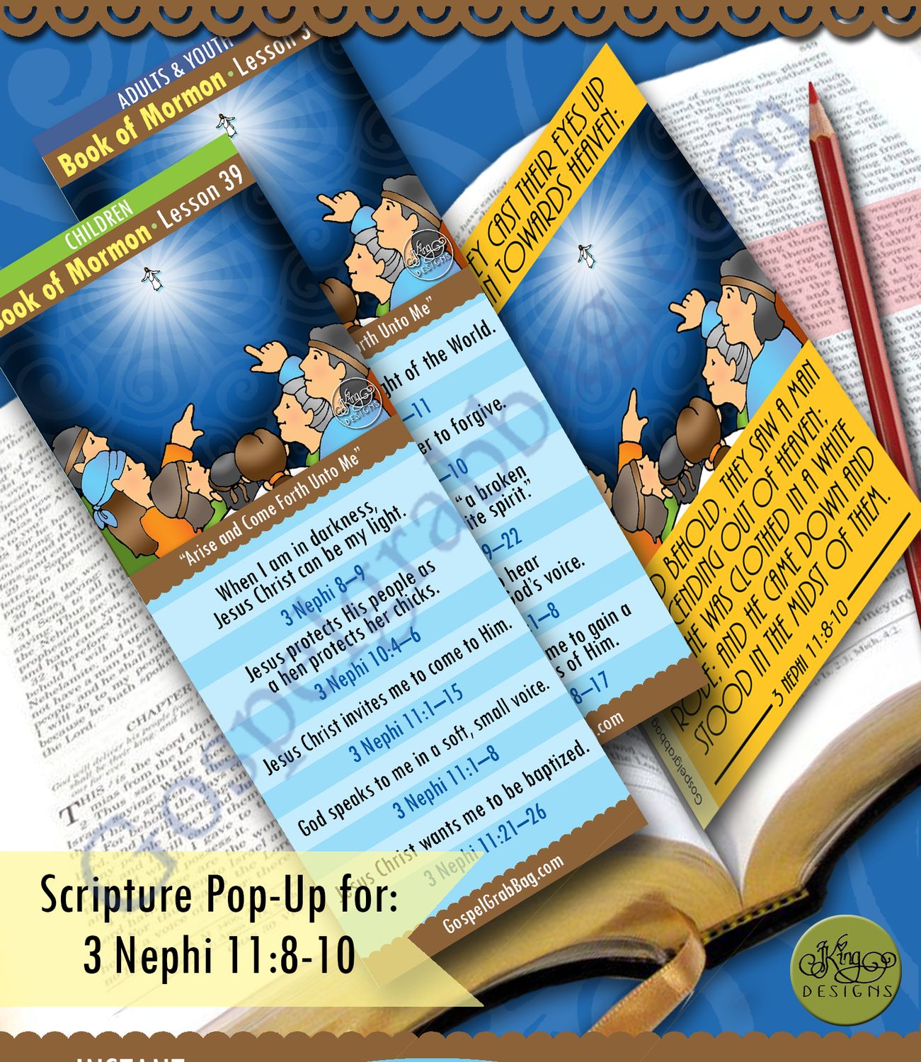 Scripture Pop-Up &amp; Bookmark: CFM BofM- Lesson 39