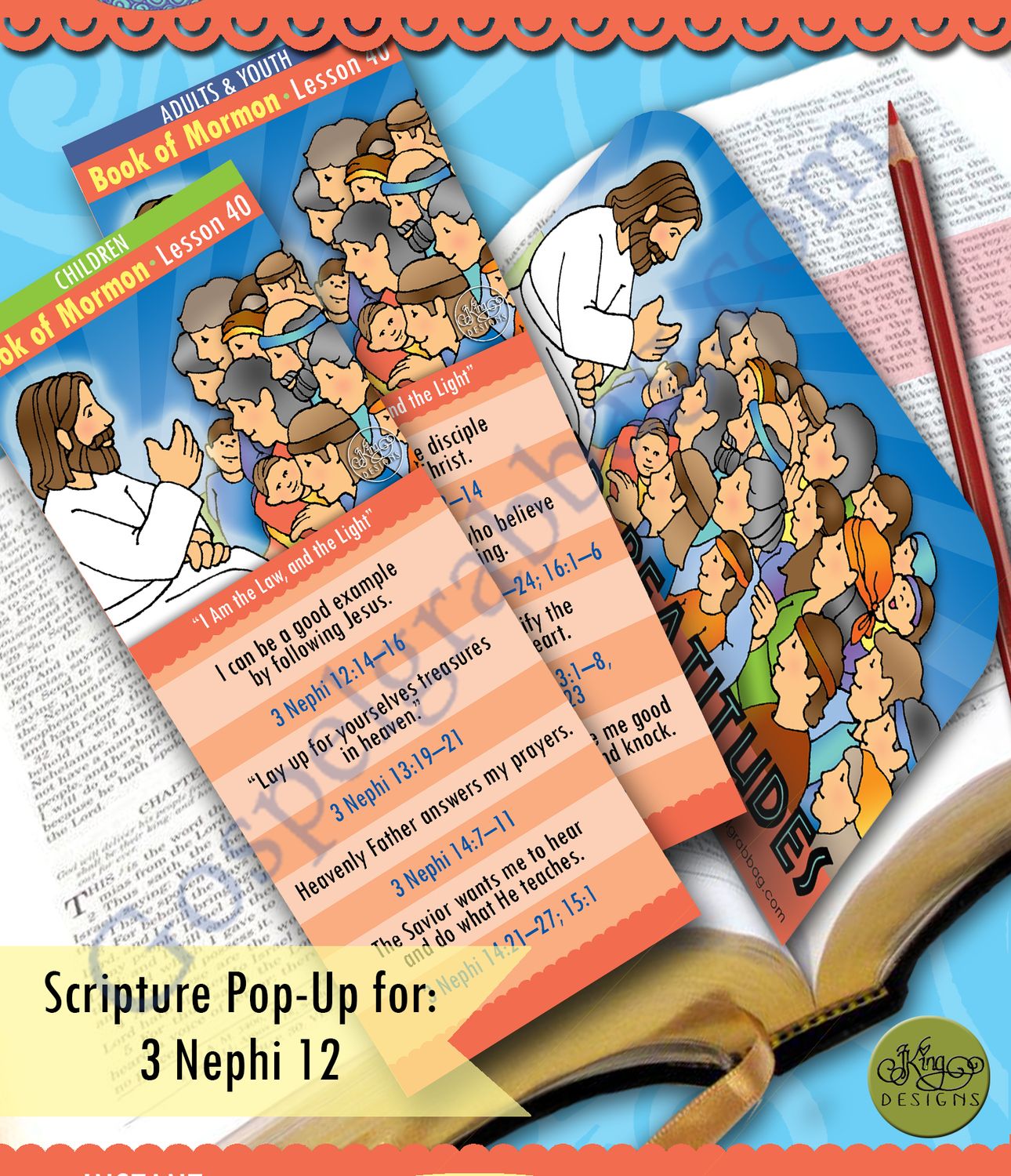 Scripture Pop-Up &amp; Bookmark: CFM BofM- Lesson 40
