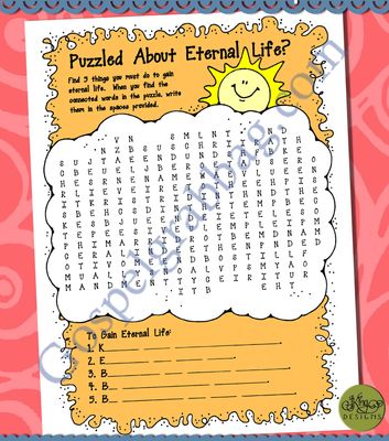 Puzzled about Eternal Life? word find