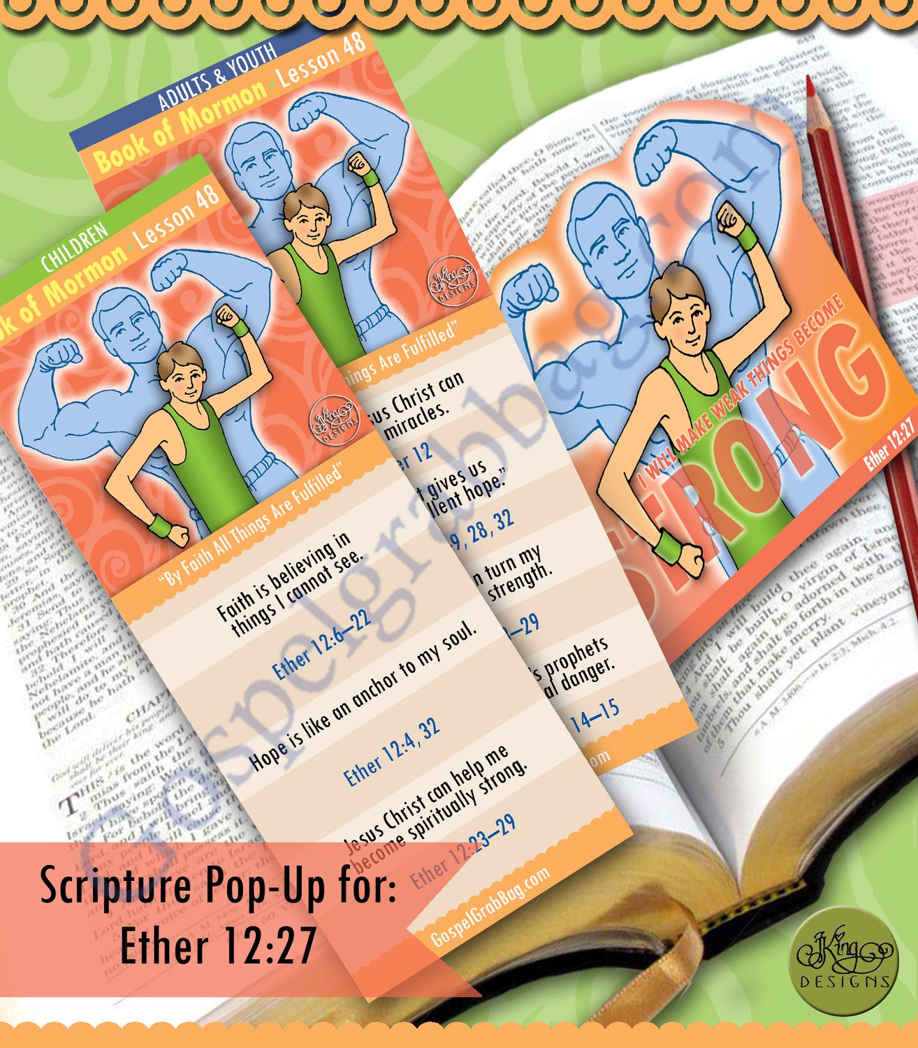 Scripture Pop-Up &amp; Bookmark: CFM BofM- Lesson 48