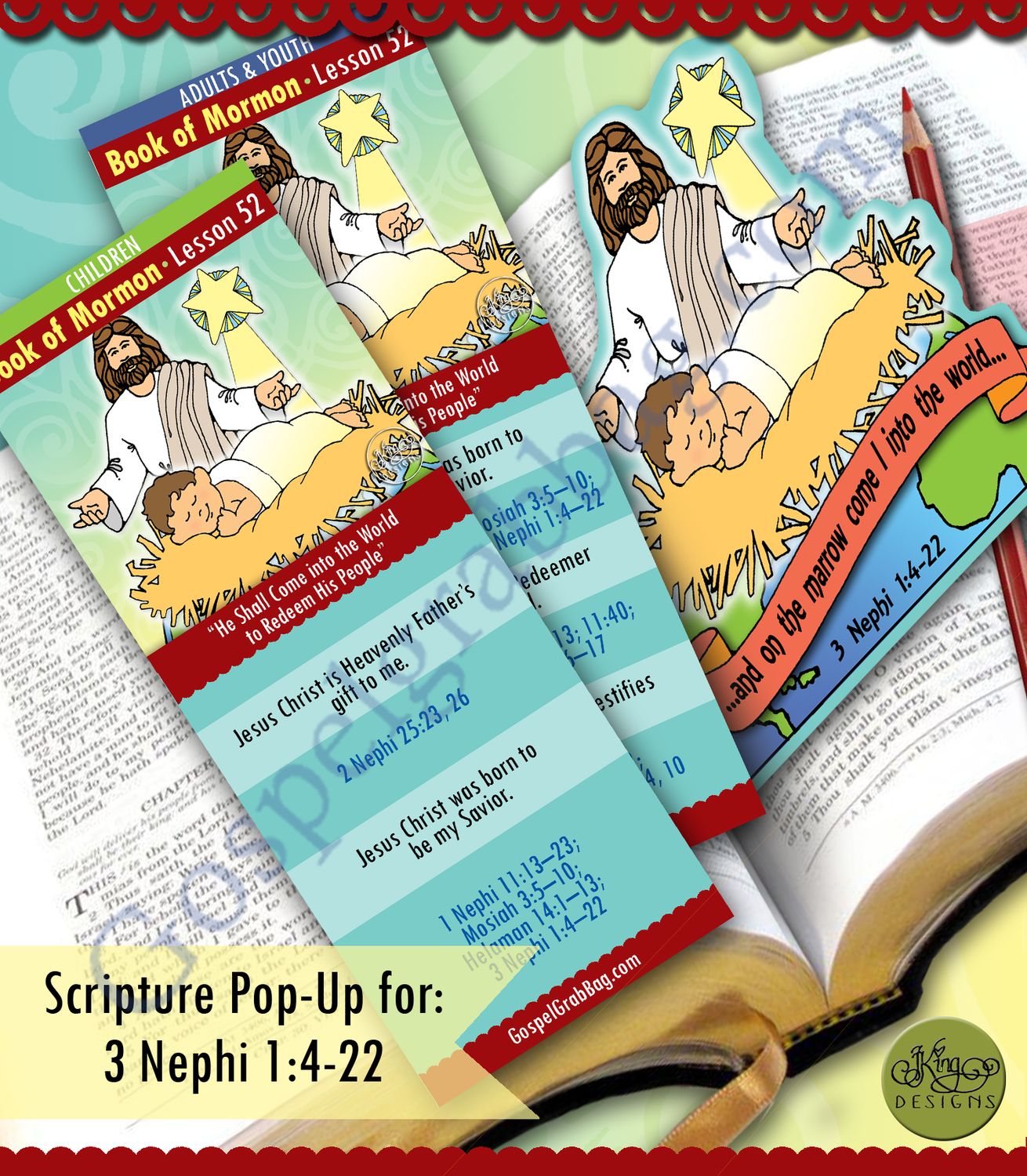 Scripture Pop-Up &amp; Bookmark: CFM BofM- Lesson 52