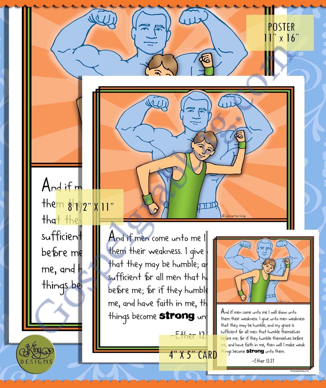 ADVERSITY / FAITH: Scripture Poster: Ether 12:27 (black-white &amp; color)