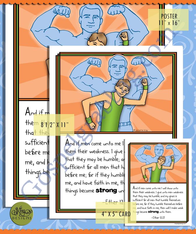 ADVERSITY / FAITH: Scripture Poster: Ether 12:27 (black-white &amp; color)