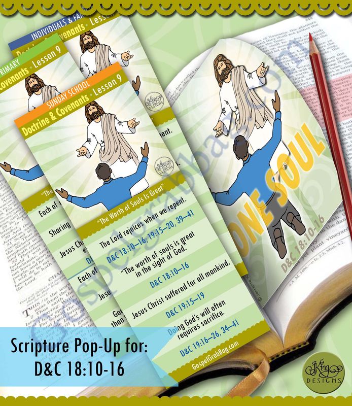 Scripture Pop-Up &amp; Bookmark: CFM D&amp;C - Lesson 9 &quot;The Worth of Souls Is Great&quot;