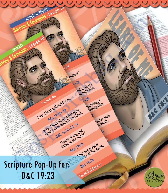 Scripture Pop-Up &amp; Bookmark: CFM D&amp;C - Lesson 10 &quot;Learn of Me&quot;