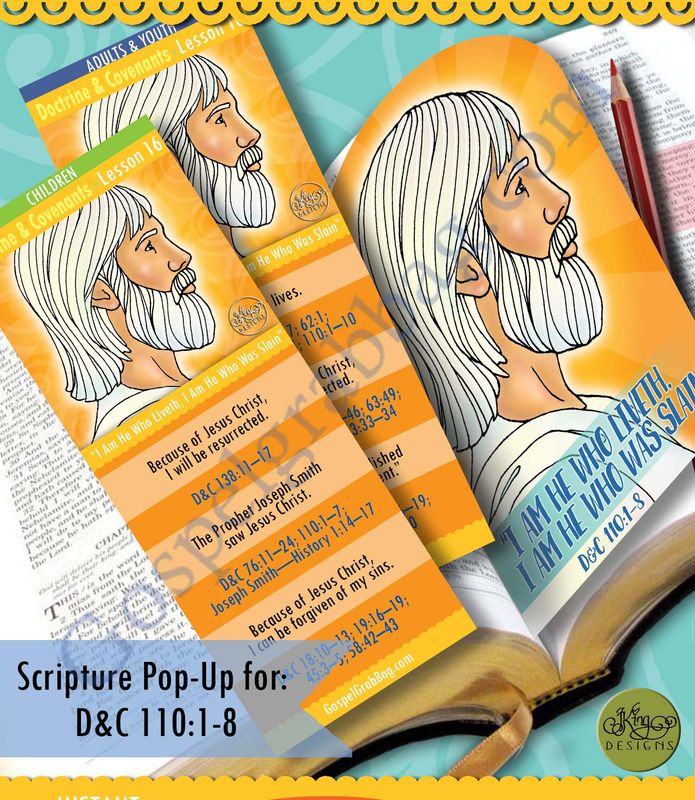 Scripture Pop-Up &amp; Bookmark: CFM D&amp;C - Lesson 16 &quot;I Am He Who Liveth, I Am He Who Was Slain&quot;