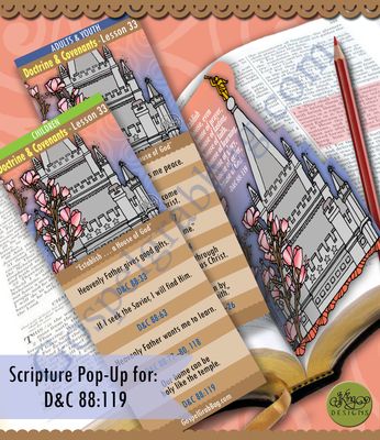Scripture Pop-Up & Bookmark: CFM D&C - Lesson 33 “Establish … a House of God”