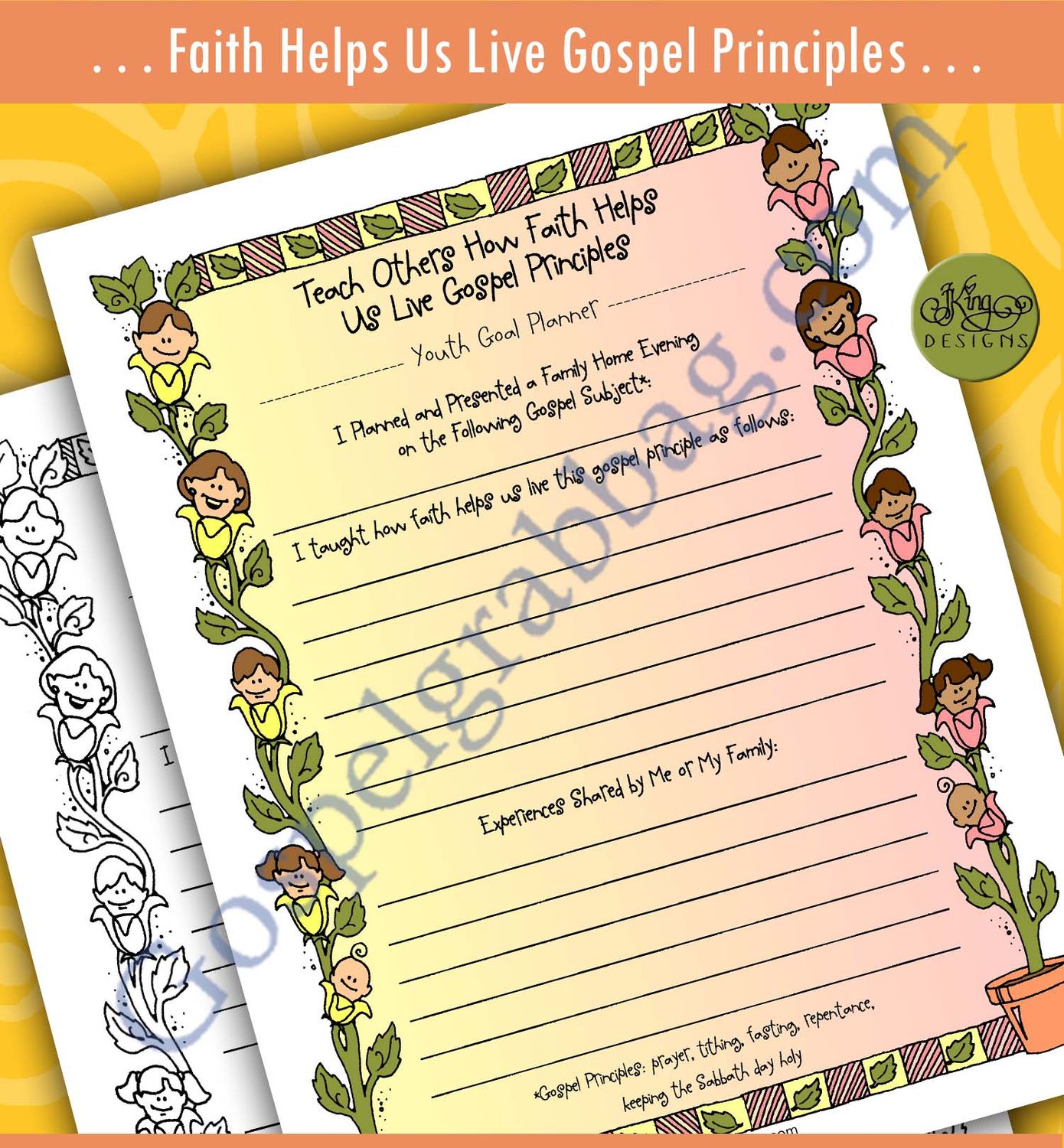 Teach Others How Faith Helps Live Gospel Principles YOUTH GOAL PLANNER