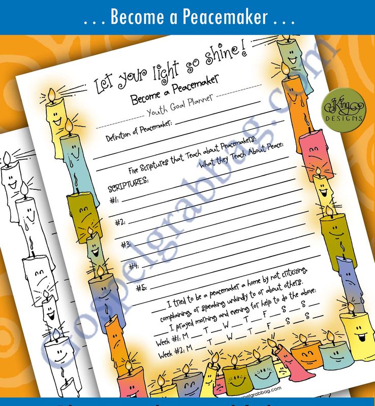 YOUTH GOAL PLANNER Let Your Light so Shine! Become a Peacemaker (DN7)