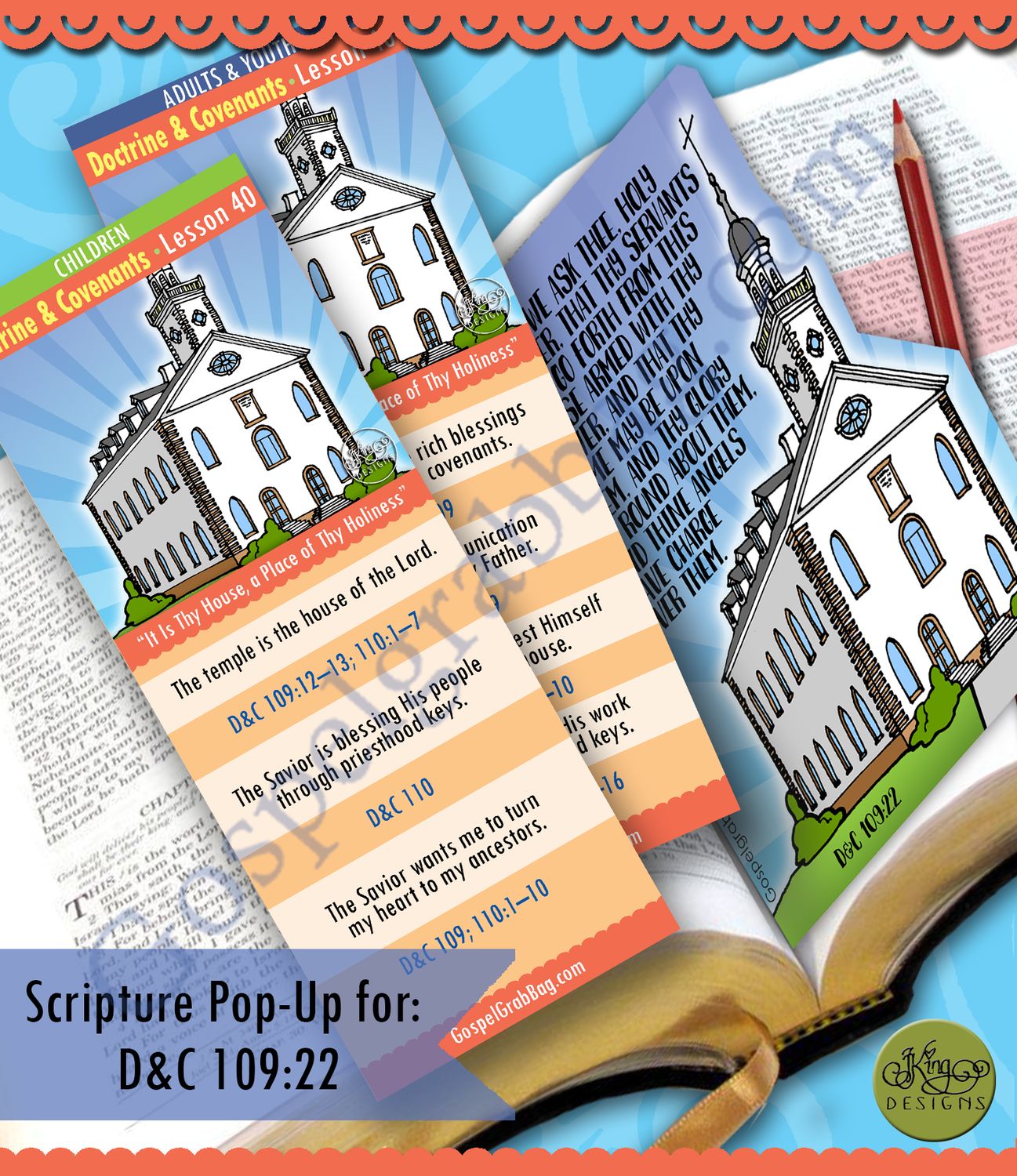 Scripture Pop-Up &amp; Bookmark: CFM D&amp;C 109-110 Lesson 40 “It Is Thy House, a Place of Thy Holiness”
