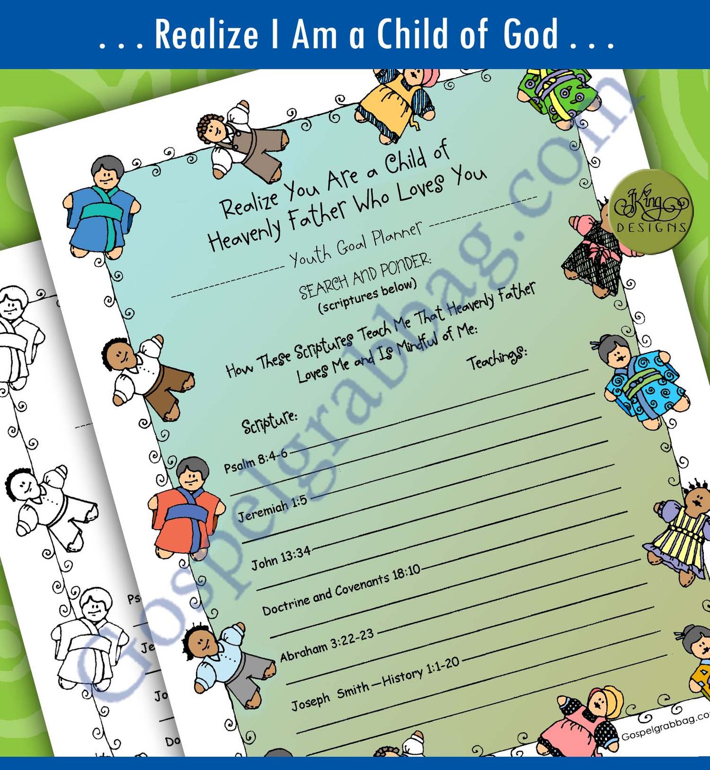Realize You Are a Child of Heavenly Father Who Loves You YOUTH GOAL PLANNER IW1