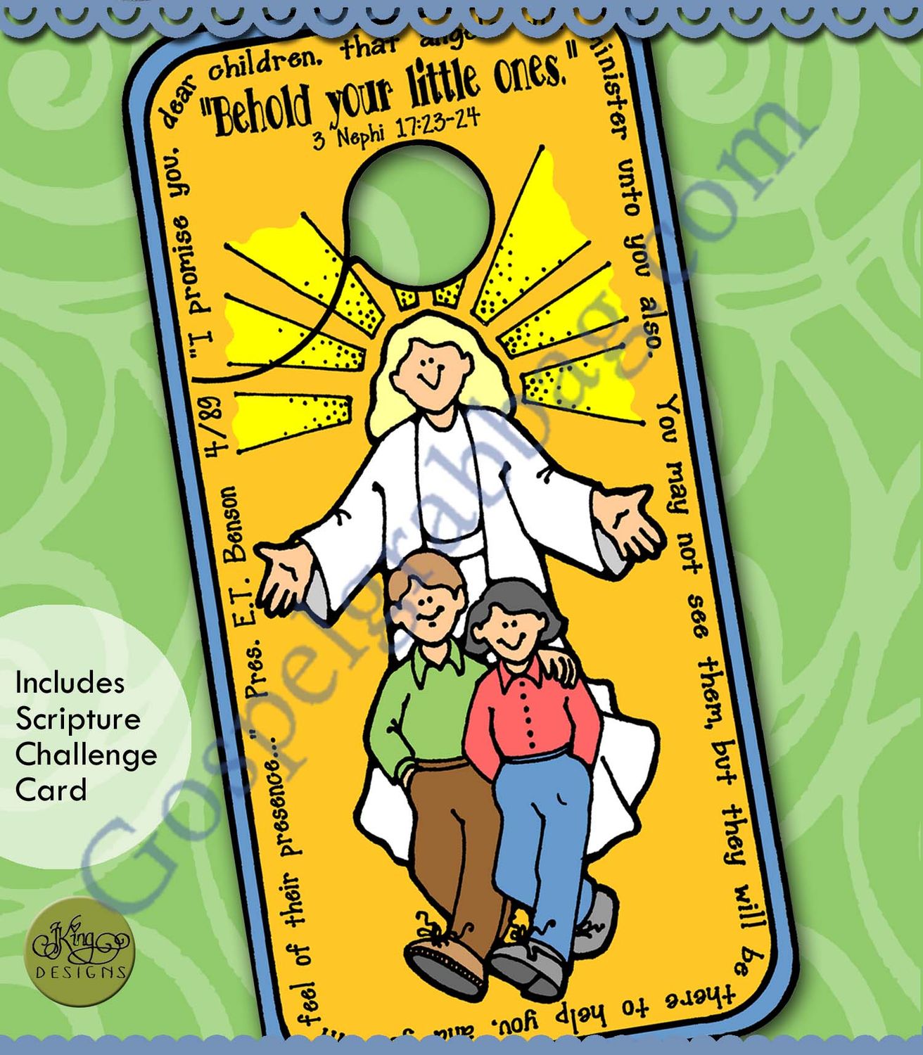 GOD LOVES ME Guardian Angel doorknob reminder