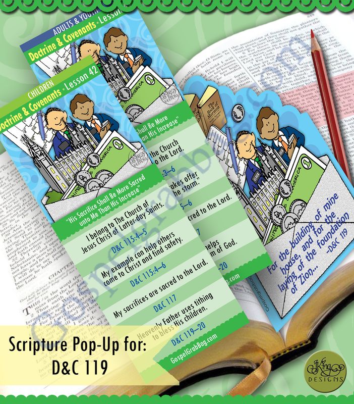 Scripture Pop-Up &amp; Bookmark: CFM D&amp;C 115-120 Lesson 42 “His Sacrifice Shall Be More Sacred unto Me Than His Increase”