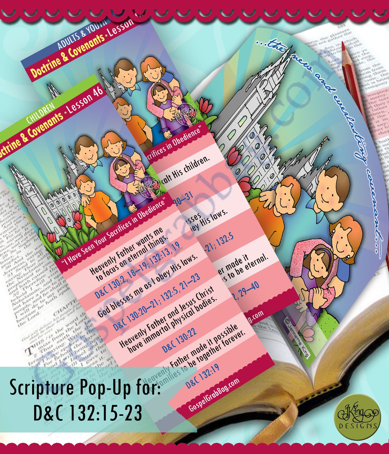 Scripture Pop-Up &amp; Bookmark: CFM D&amp;C 129-132 Lesson 46 “I've Seen Your Sacrifices in Obedience”