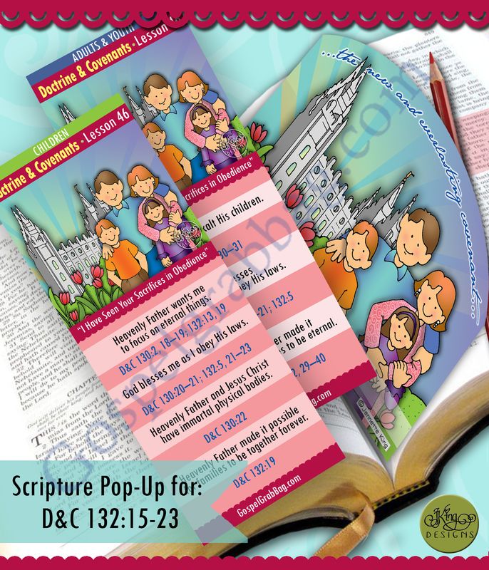 Scripture Pop-Up &amp; Bookmark: CFM D&amp;C 129-132 Lesson 46 “I&#39;ve Seen Your Sacrifices in Obedience”