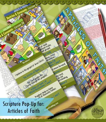 Scripture Pop-Up & Bookmark: CFM Articles of Faith ... Lesson 50