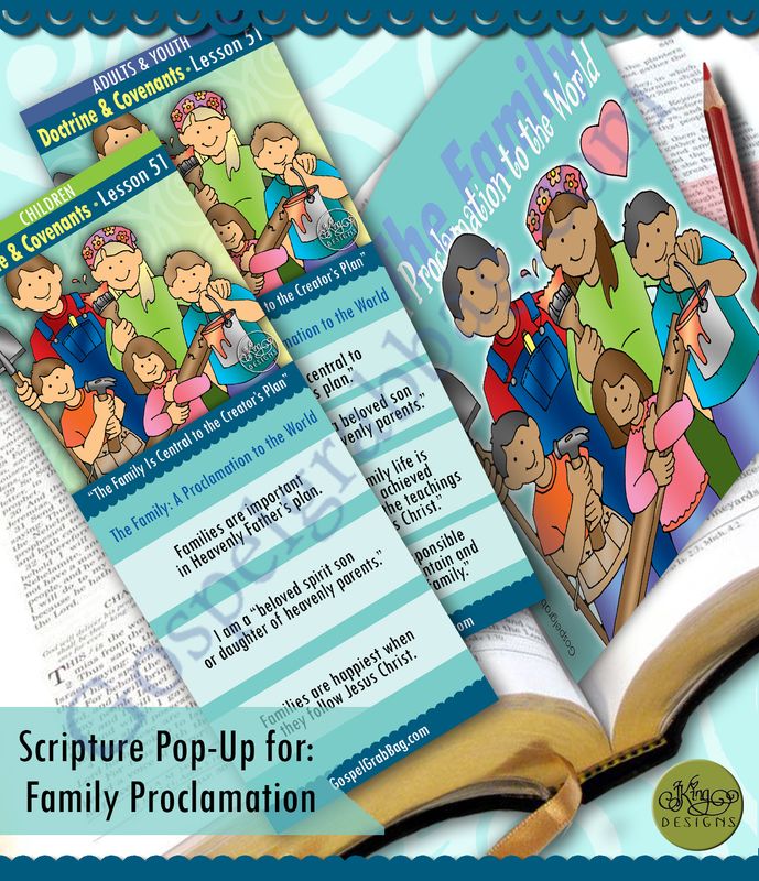 Scripture Pop-Up &amp; Bookmark: CFM &quot;The Family Is Central to the Creator&#39;s Plan&quot; - The Family: A Proclamation to the World- Lesson 51