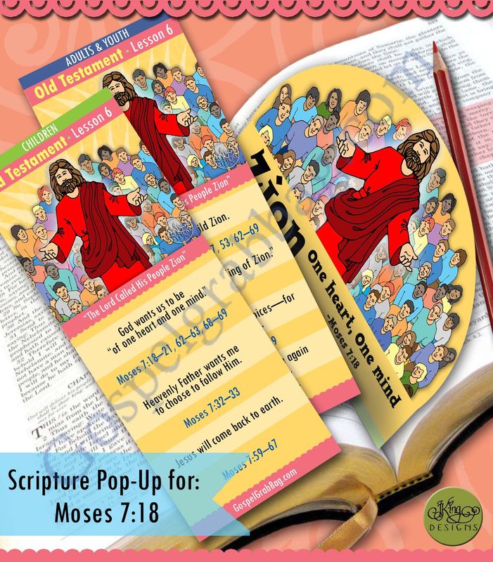 Scripture Pop-Up &amp; Bookmark: CFM “The Lord Called His People Zion” Moses 7