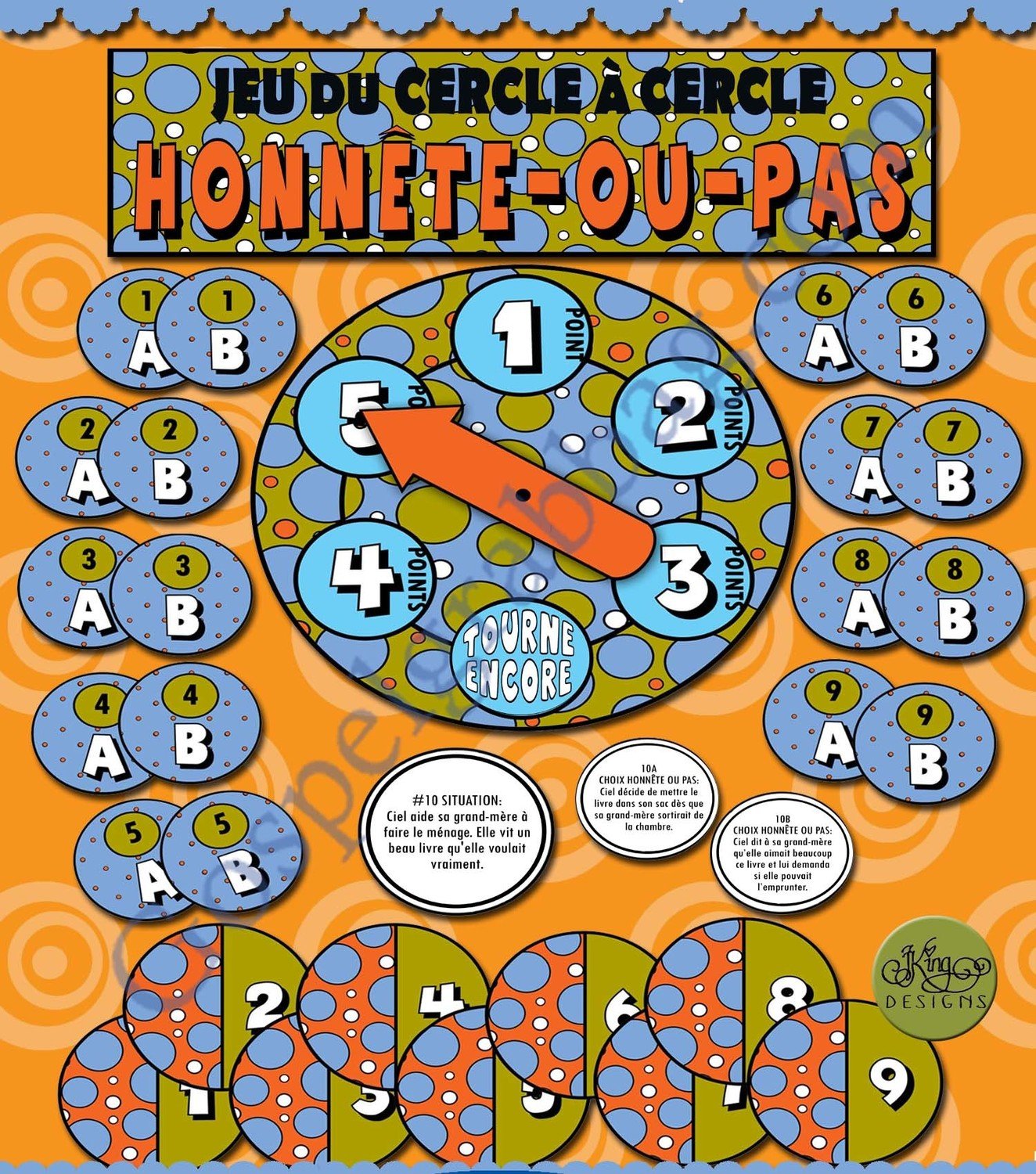 Jeu du Cercle à Cercle, Honnête-ou-Pas (Dot-to-Dot, Honest-or-Not Game FRENCH)