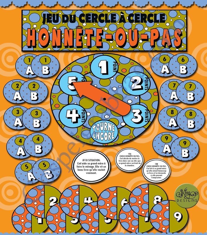 Jeu du Cercle à Cercle, Honnête-ou-Pas (Dot-to-Dot, Honest-or-Not Game FRENCH)