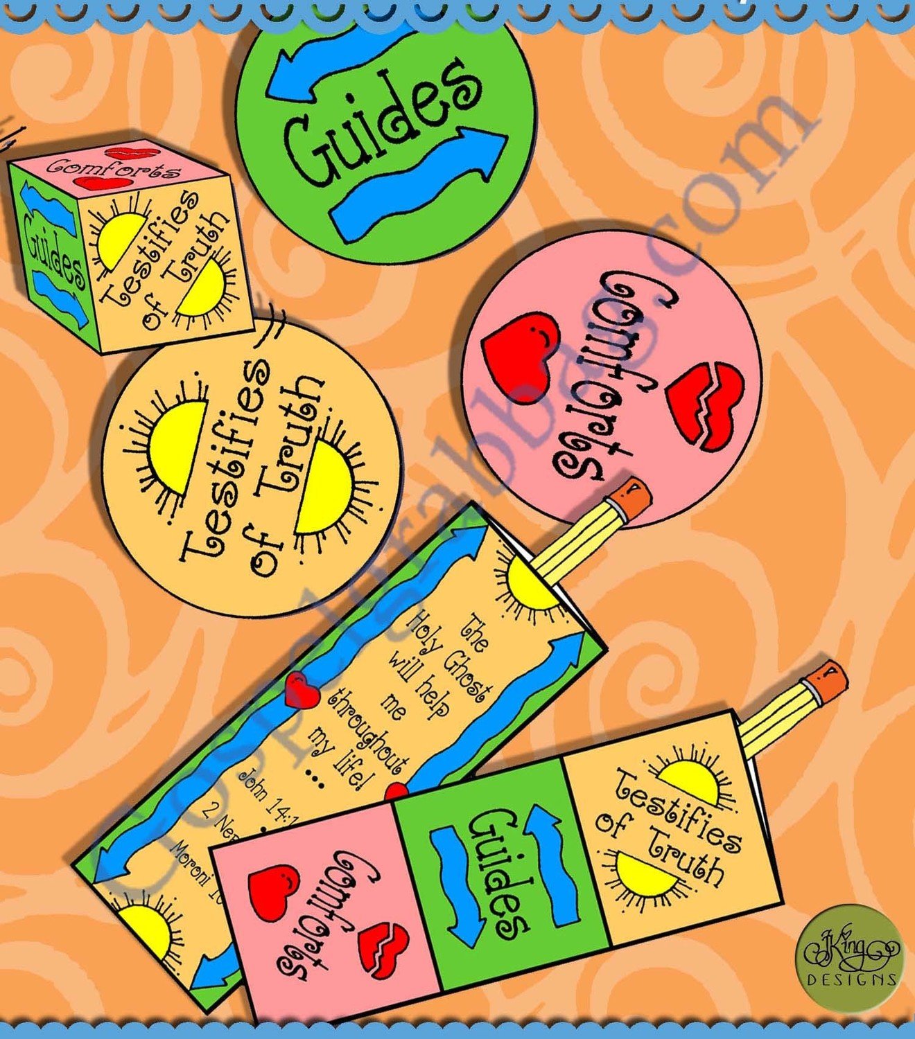 Let the Holy Spirit Guide - Flashlight Tag and Scripture Pencil Pocket
